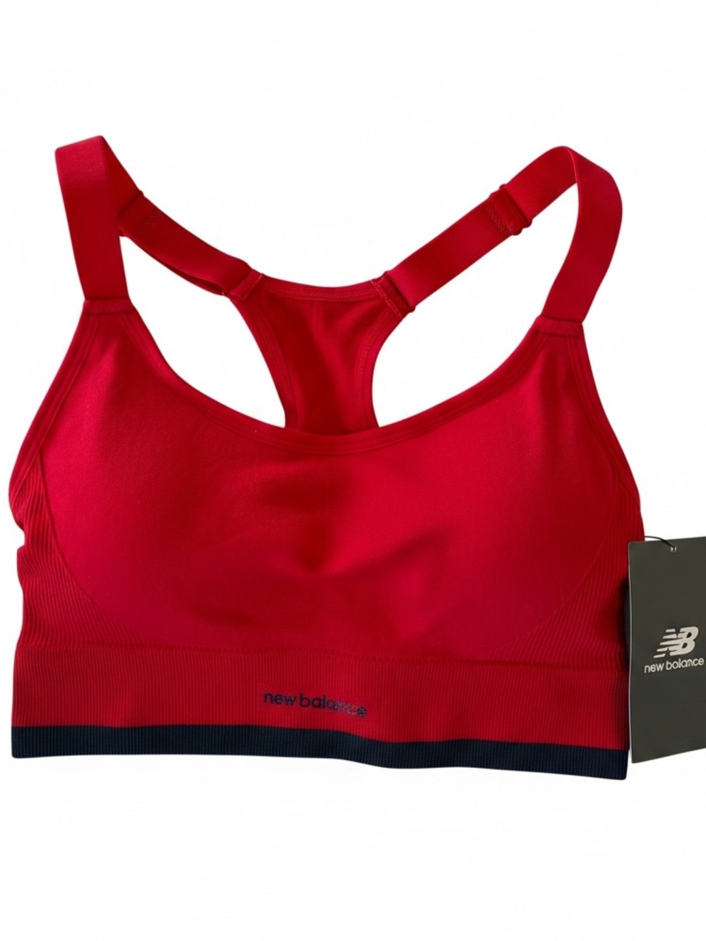 New Balance Seamless Red Racerback Sports Bra, Size M NWT